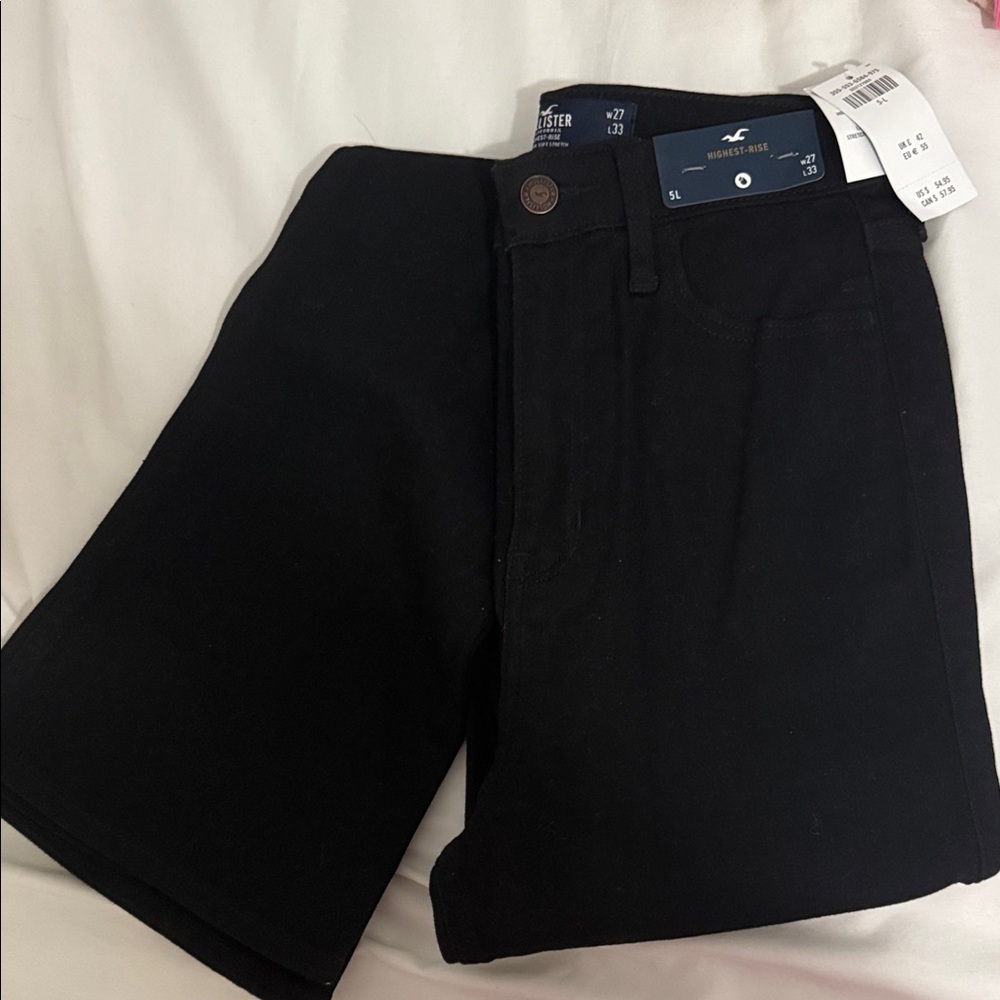 Hollister Jet Black Highest Rise Flare Jeans